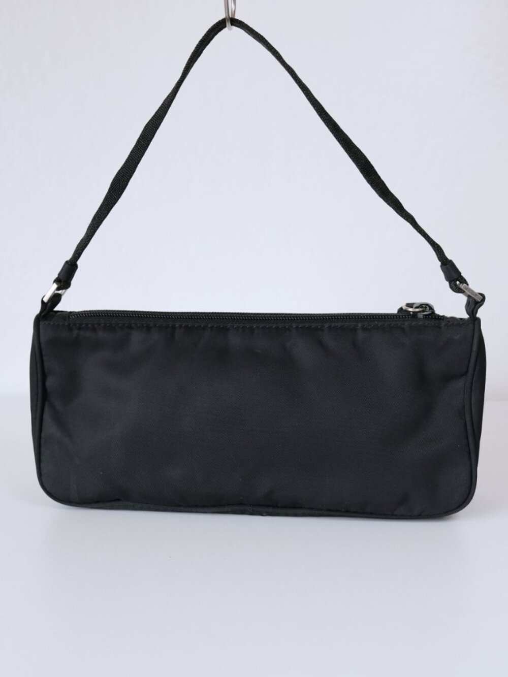 Prada Y2K Archival Tessuto Nylon Shoulder Bag, Baguette, Black - Picture 3 of 15